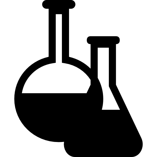 Black Chemical Flask Icons for Laboratory Use