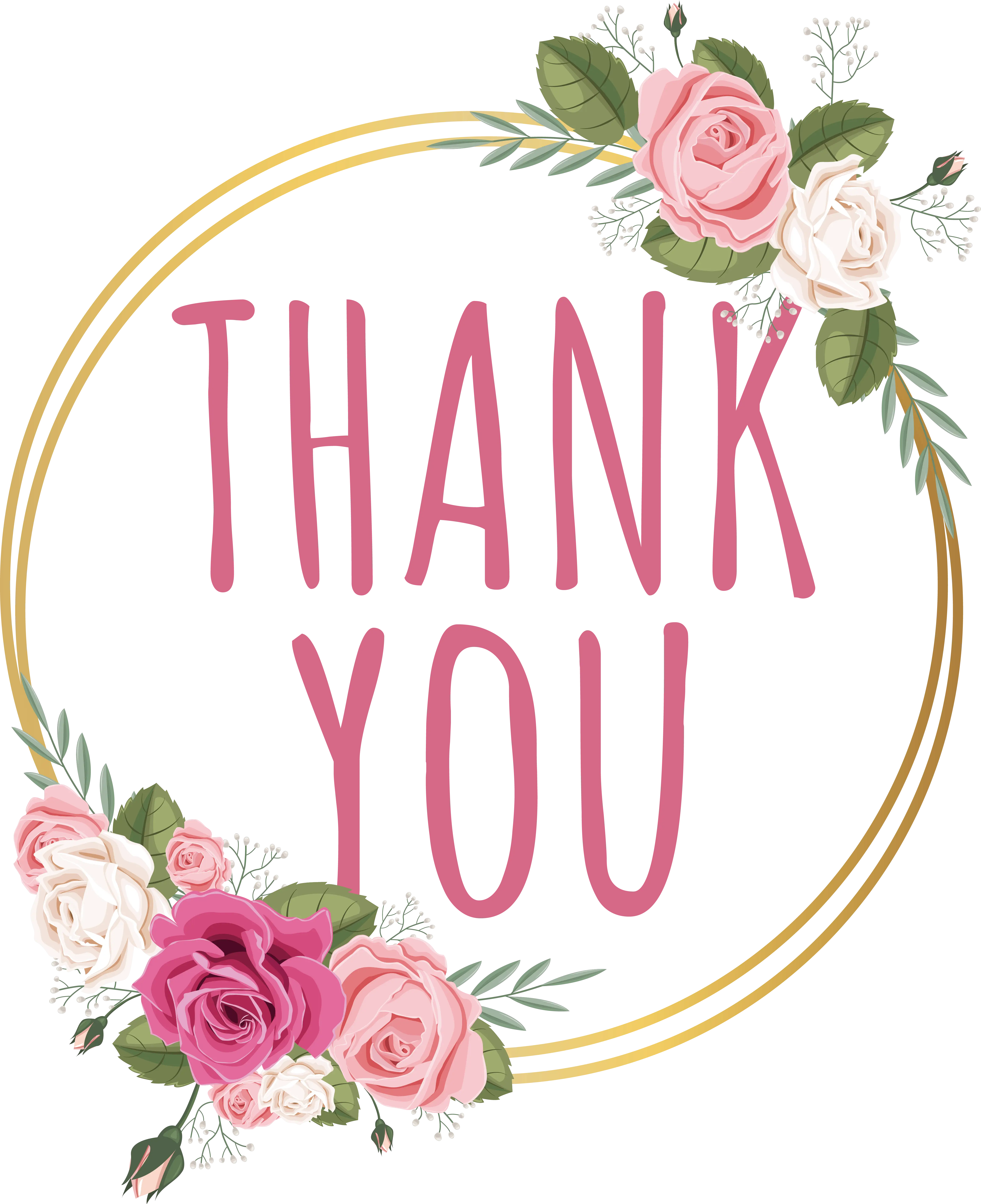 Thank You Card with Floral Design