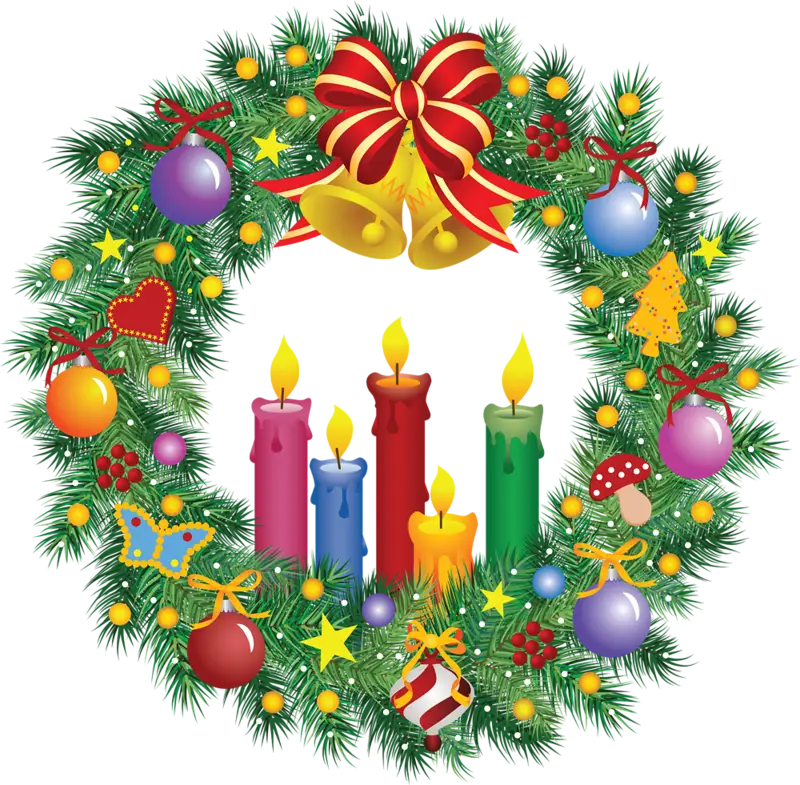 Festive Christmas Wreath with Candles and Ornaments