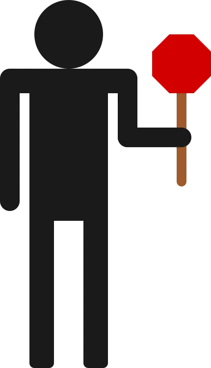 Stick Figure Holding Stop Sign