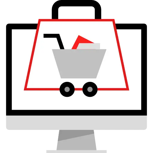 E-commerce Icon with Shopping Cart