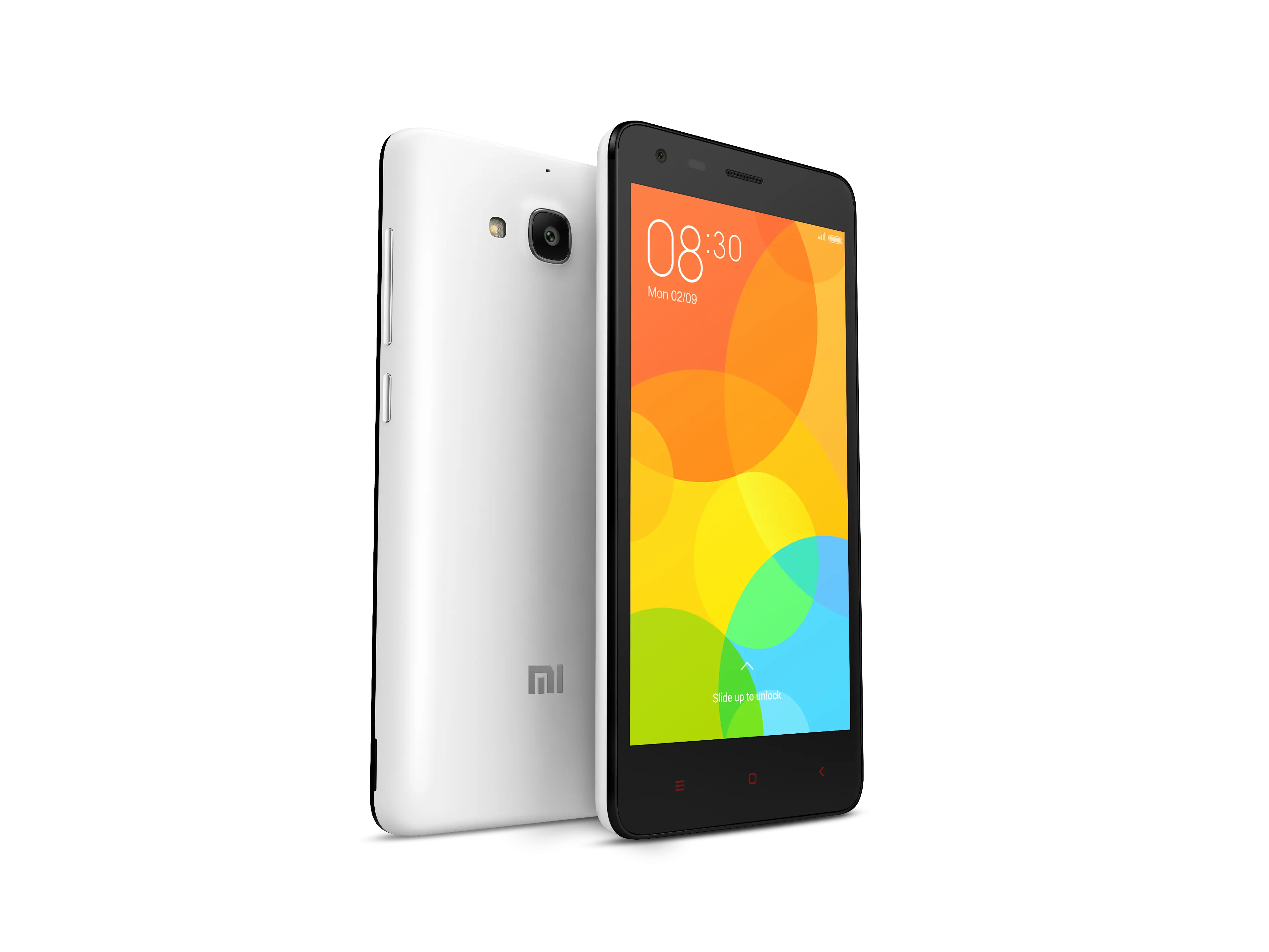 White and Black Smartphone with Colorful Screen
