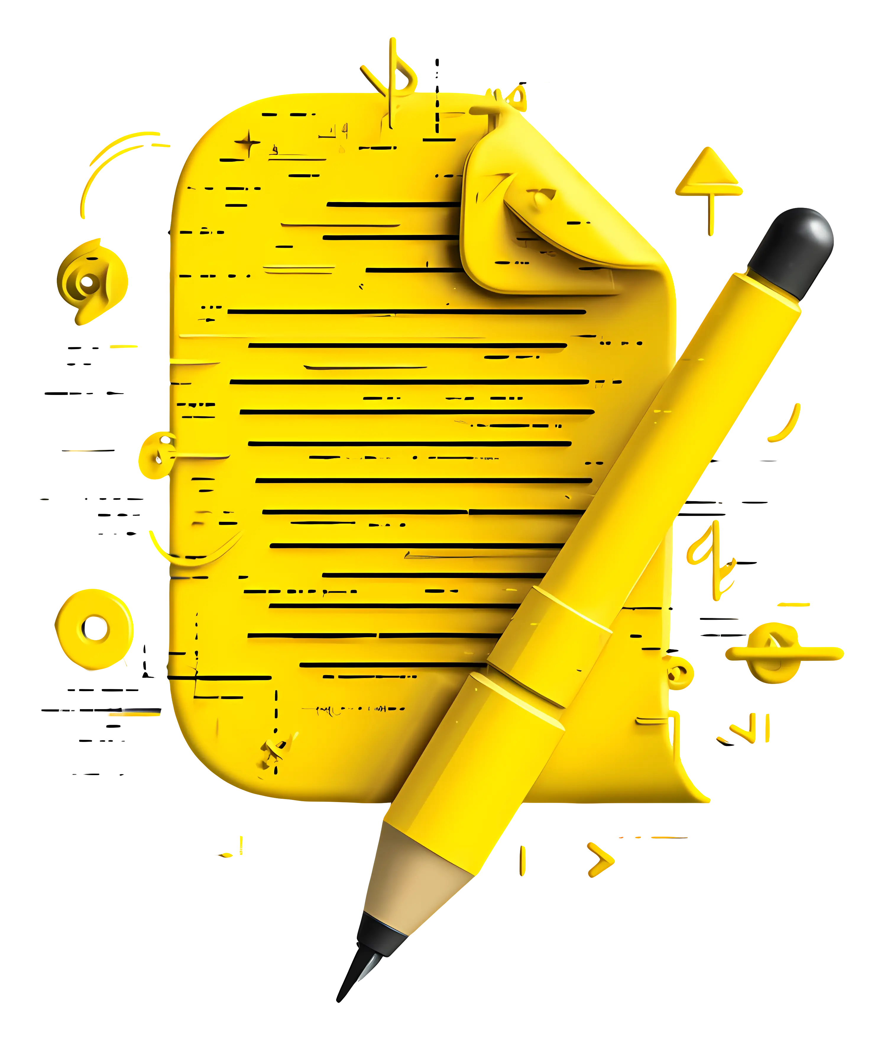 Yellow Paper and Pen for Writing
