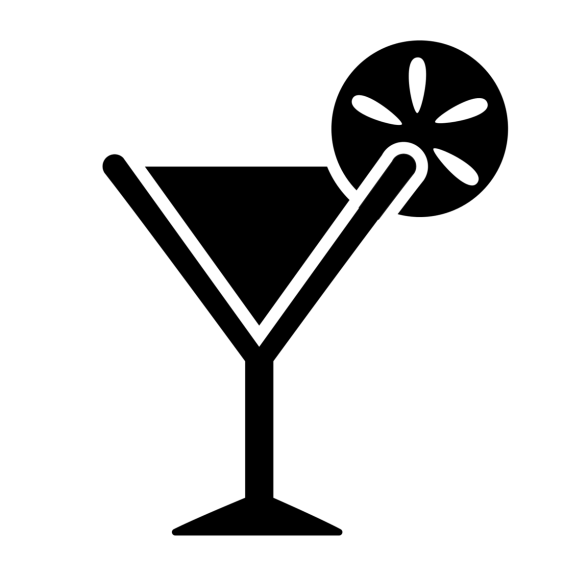 Cocktail Glass Icon with Garnish