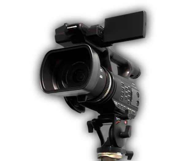 Professional Video Camera on Tripod