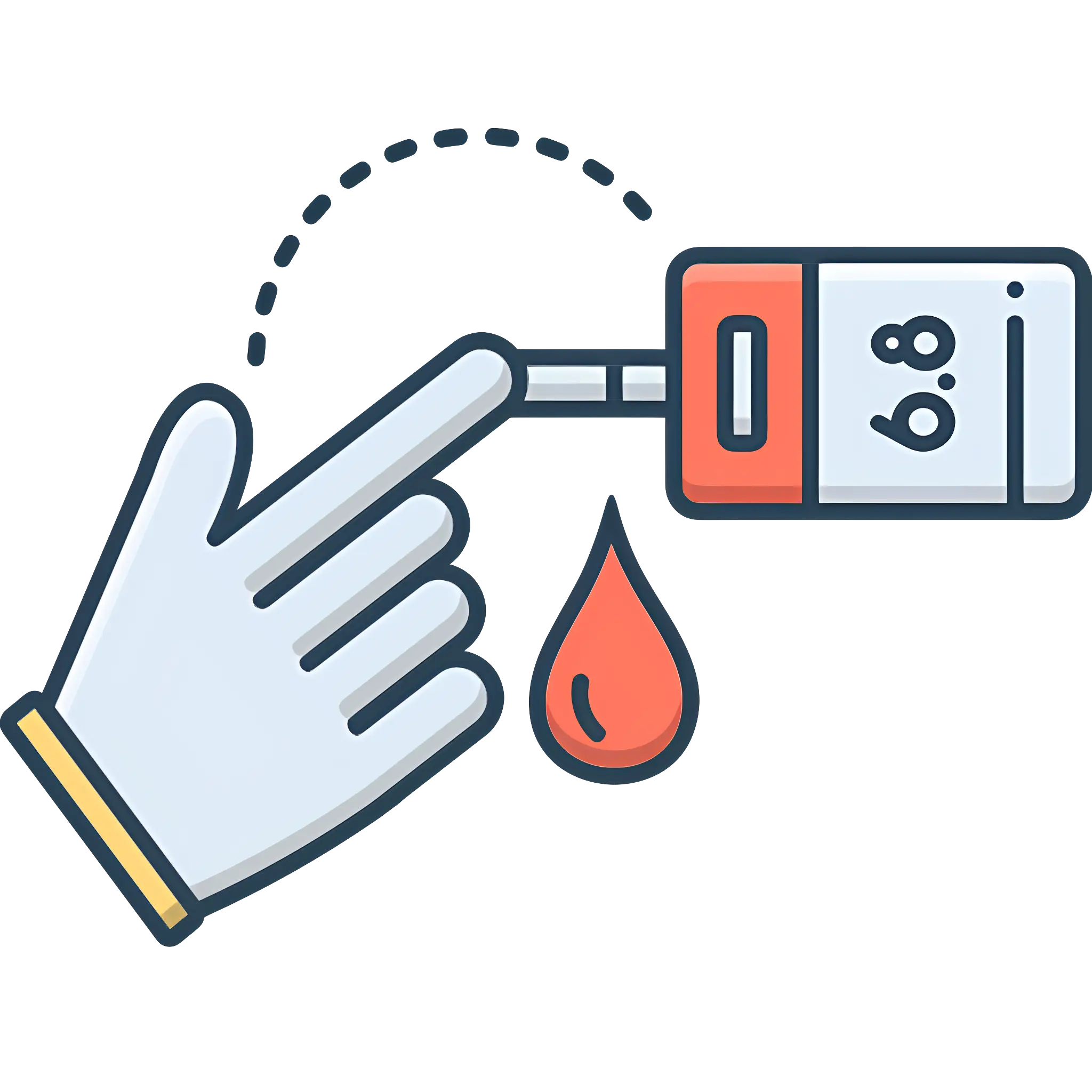Blood Glucose Meter with Finger and Blood Drop