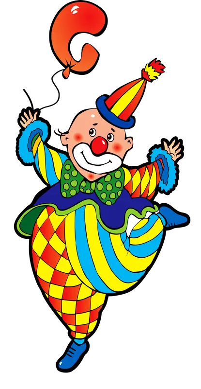 Colorful Clown with Balloon