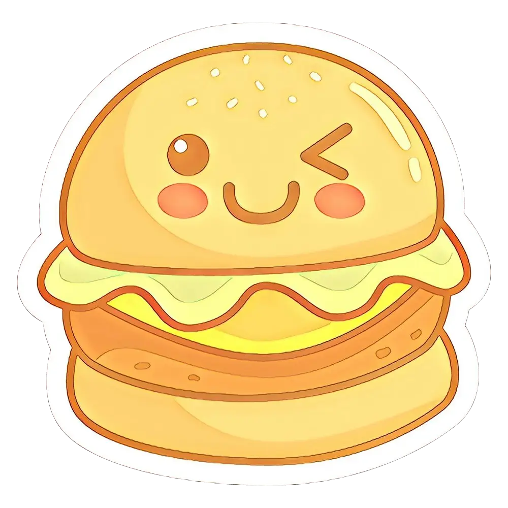 Cute Cartoon Burger Illustration