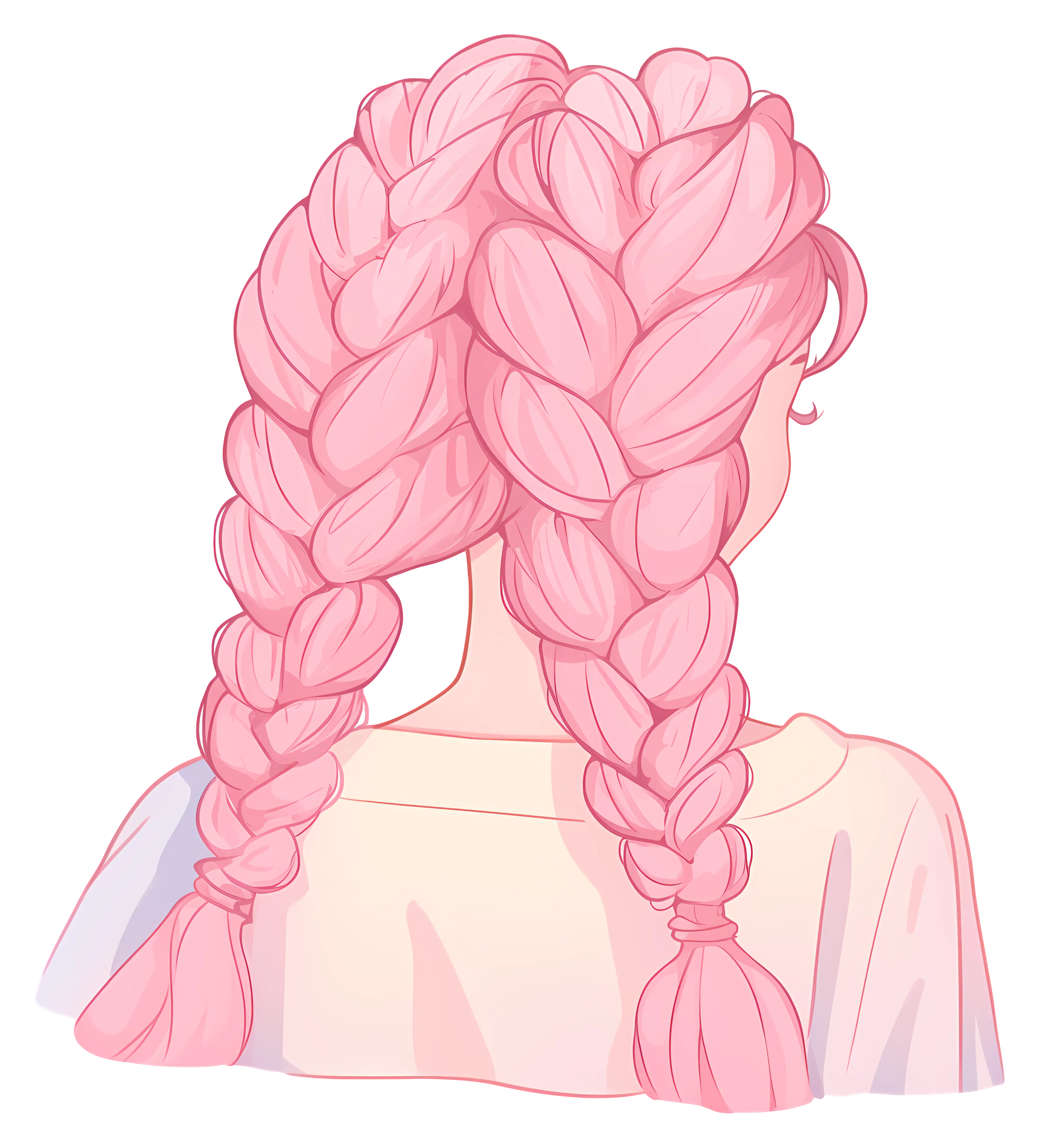 Pink Braided Hair in Fashionable Style