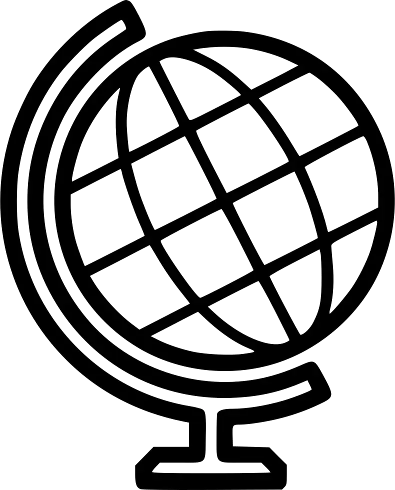 Black Globe Stand Icon for Geographical Concepts