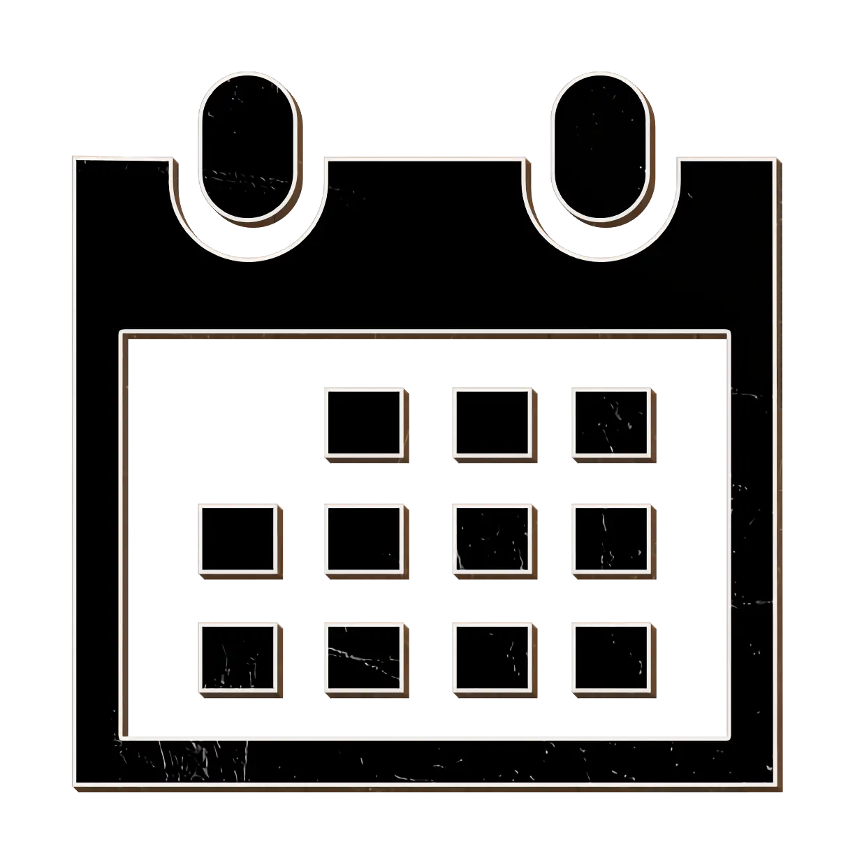 Black Calendar Icon for Scheduling Tasks