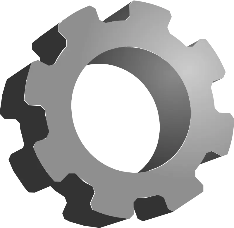Gray Cogwheel Icon for Settings