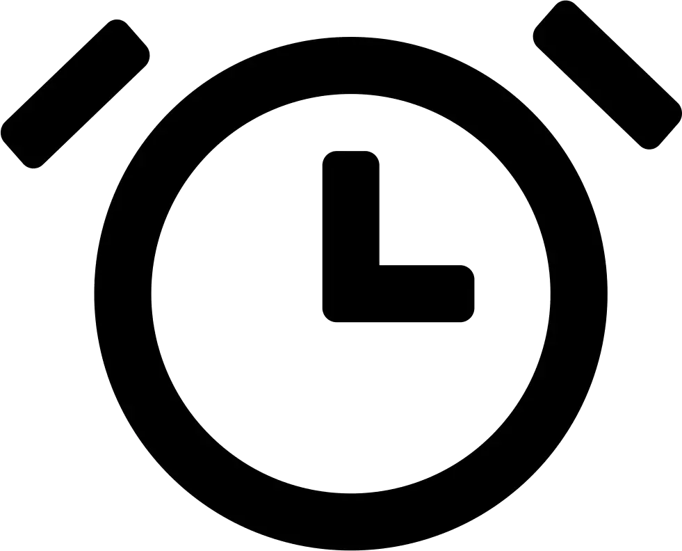 Minimalist Black Alarm Clock Icon