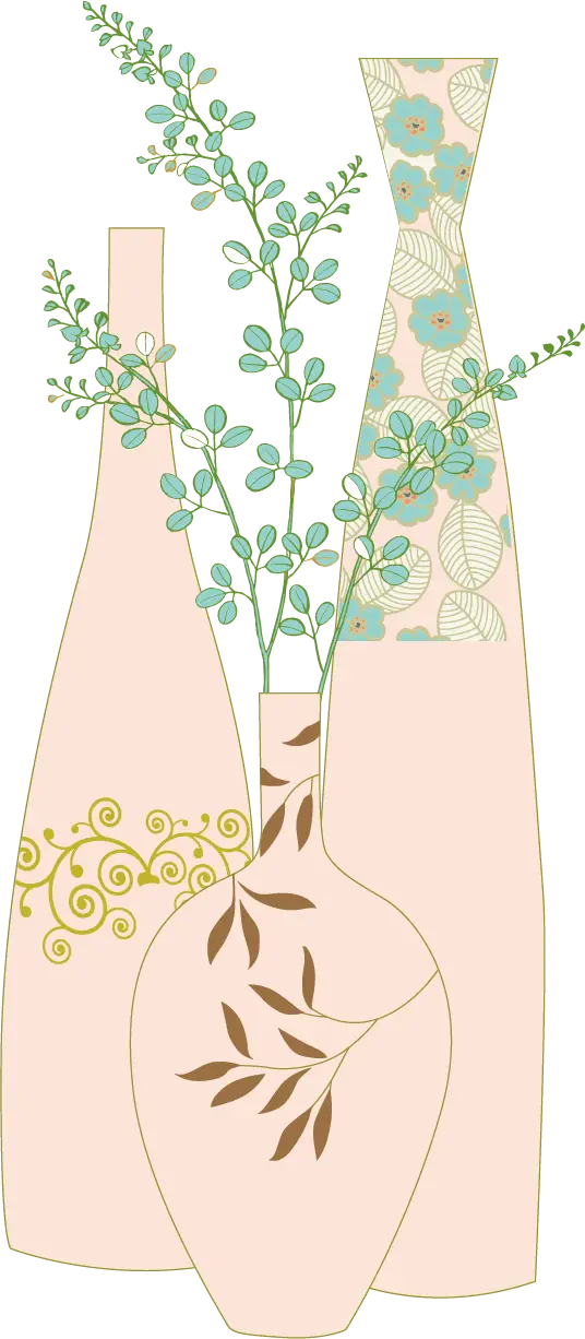 Decorative Vases with Flowers