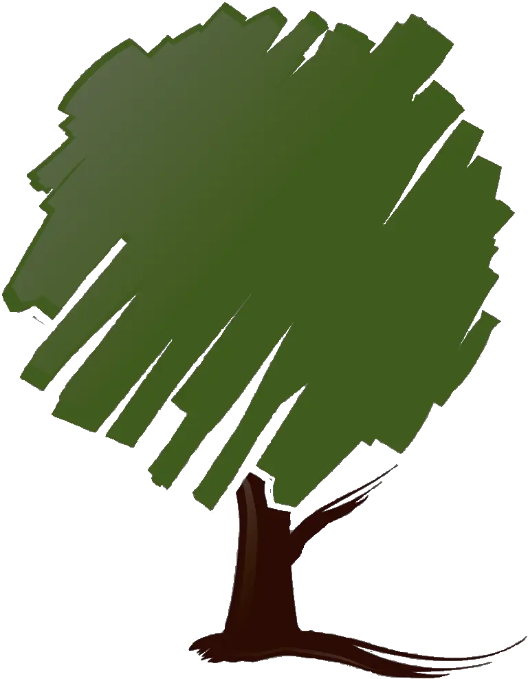 Stylized Tree Illustration with Green Leaves