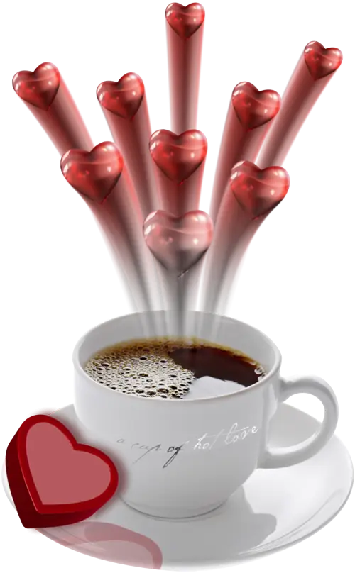 Coffee Cup with Hearts