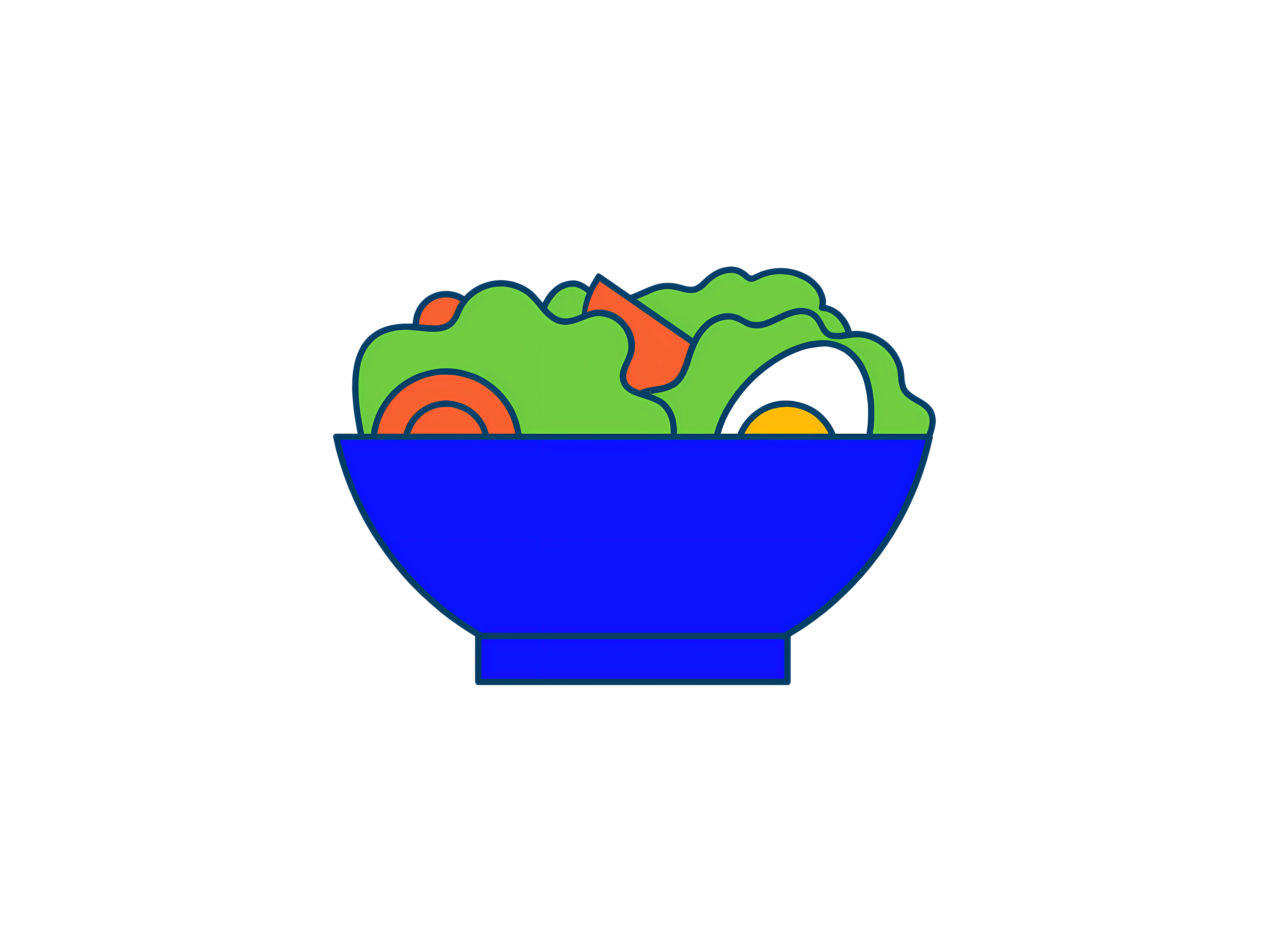 Fresh Salad in Blue Bowl