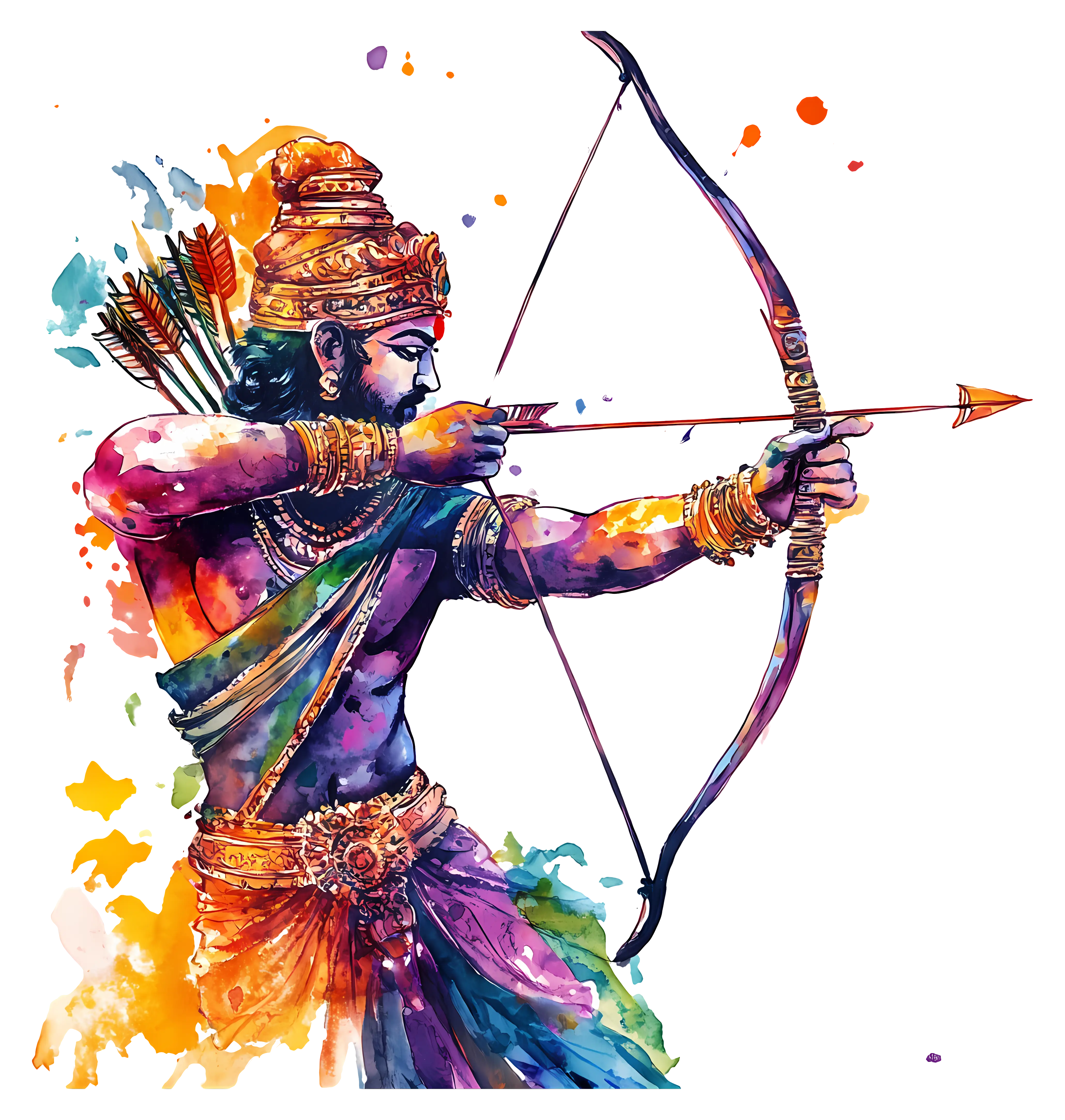 Mythological Archer with Bow and Arrows
