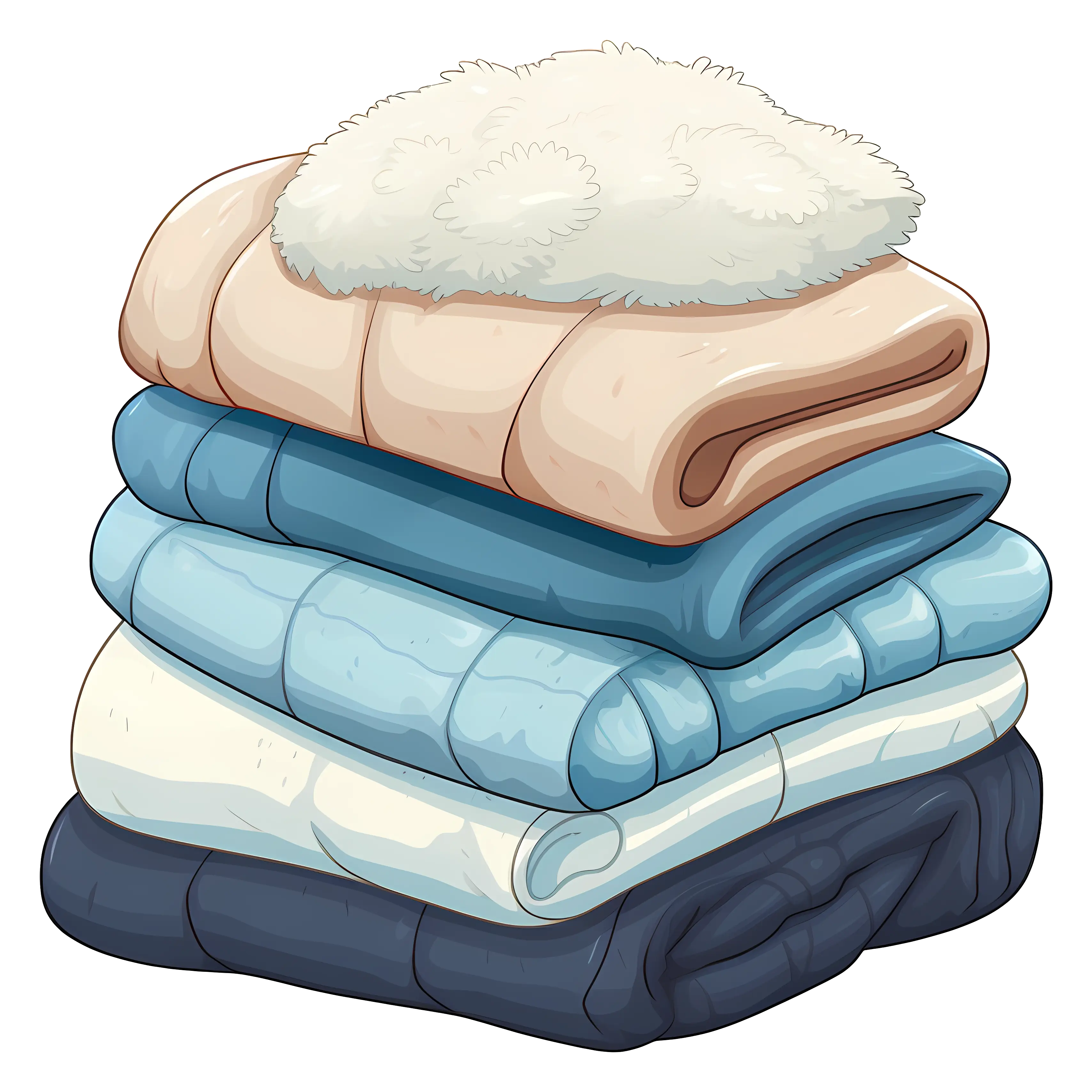 Stack of Cozy Folded Blankets