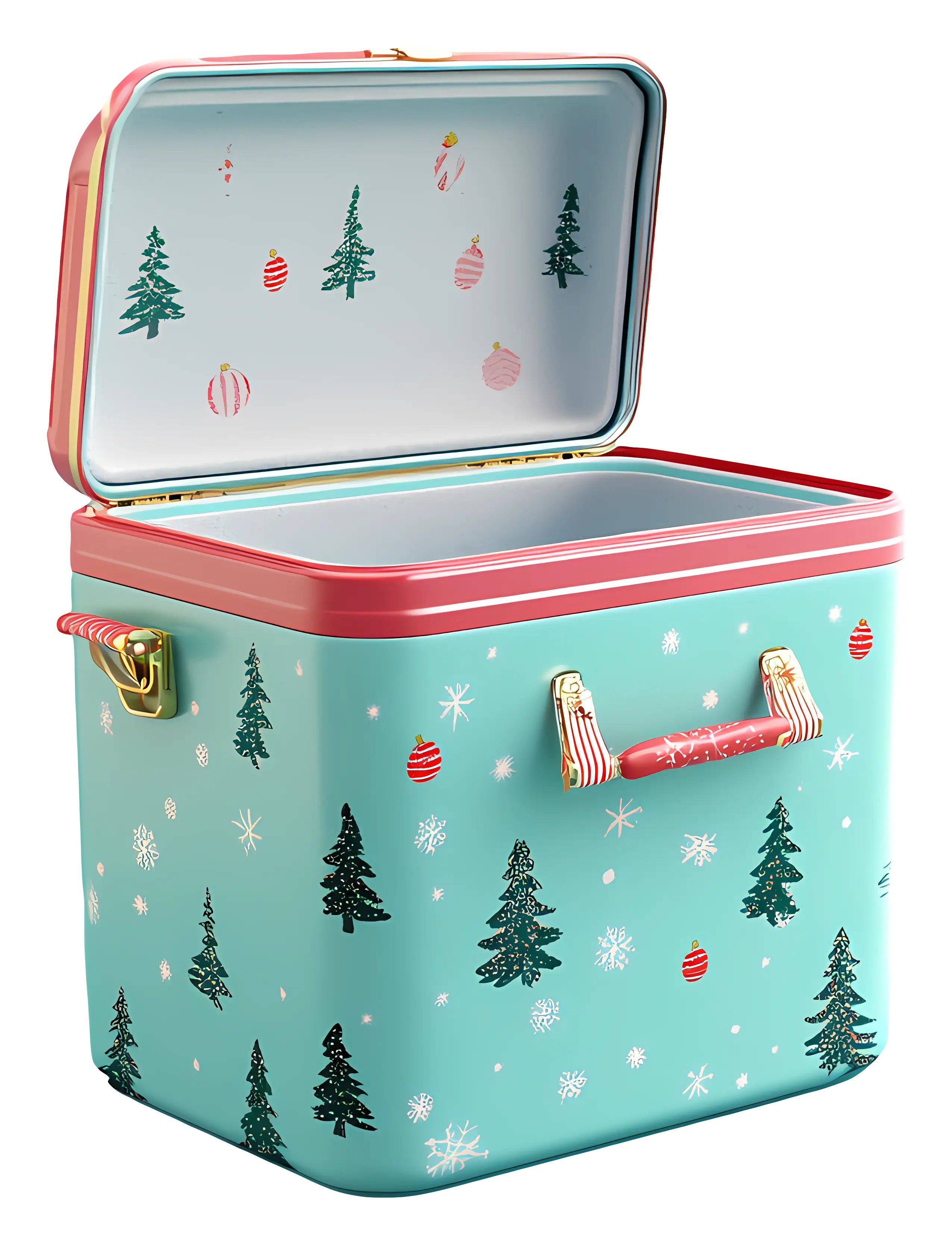 Christmas Themed Cooler with Festive Decorations
