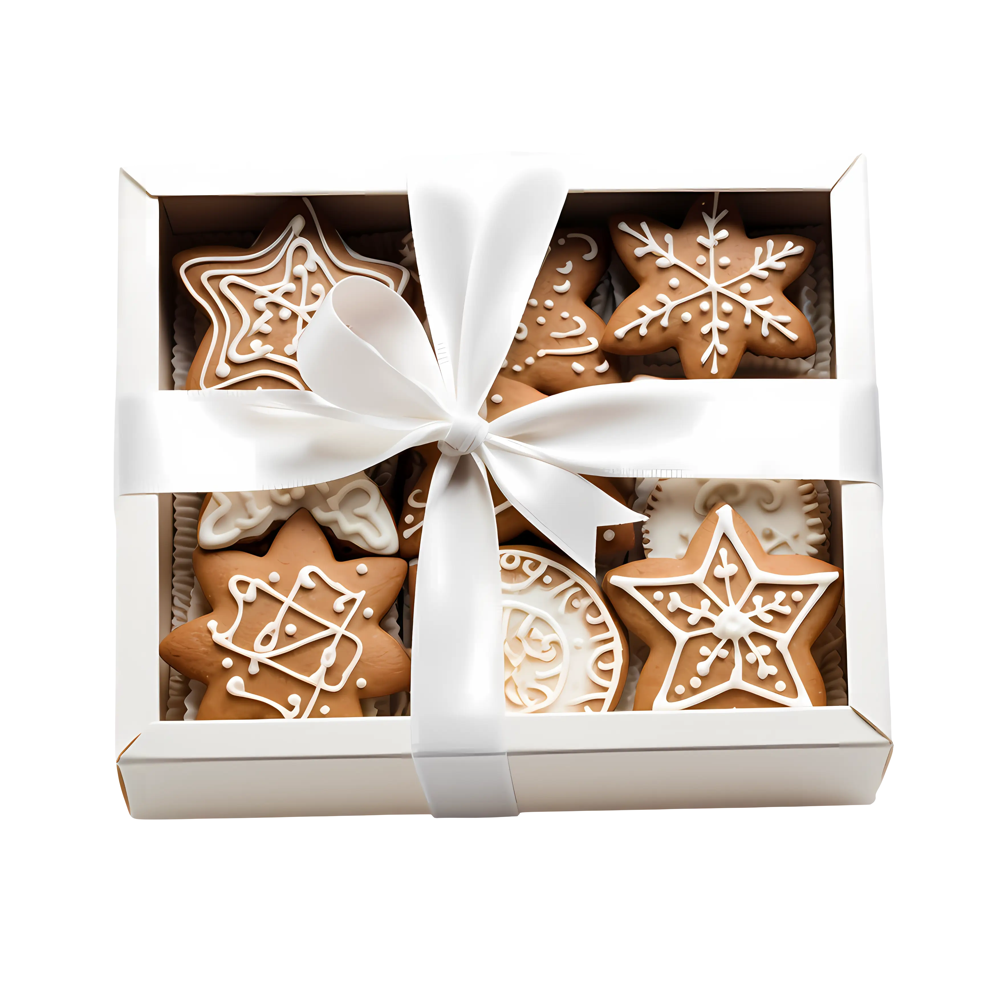 Box of Gingerbread Cookies with Icing