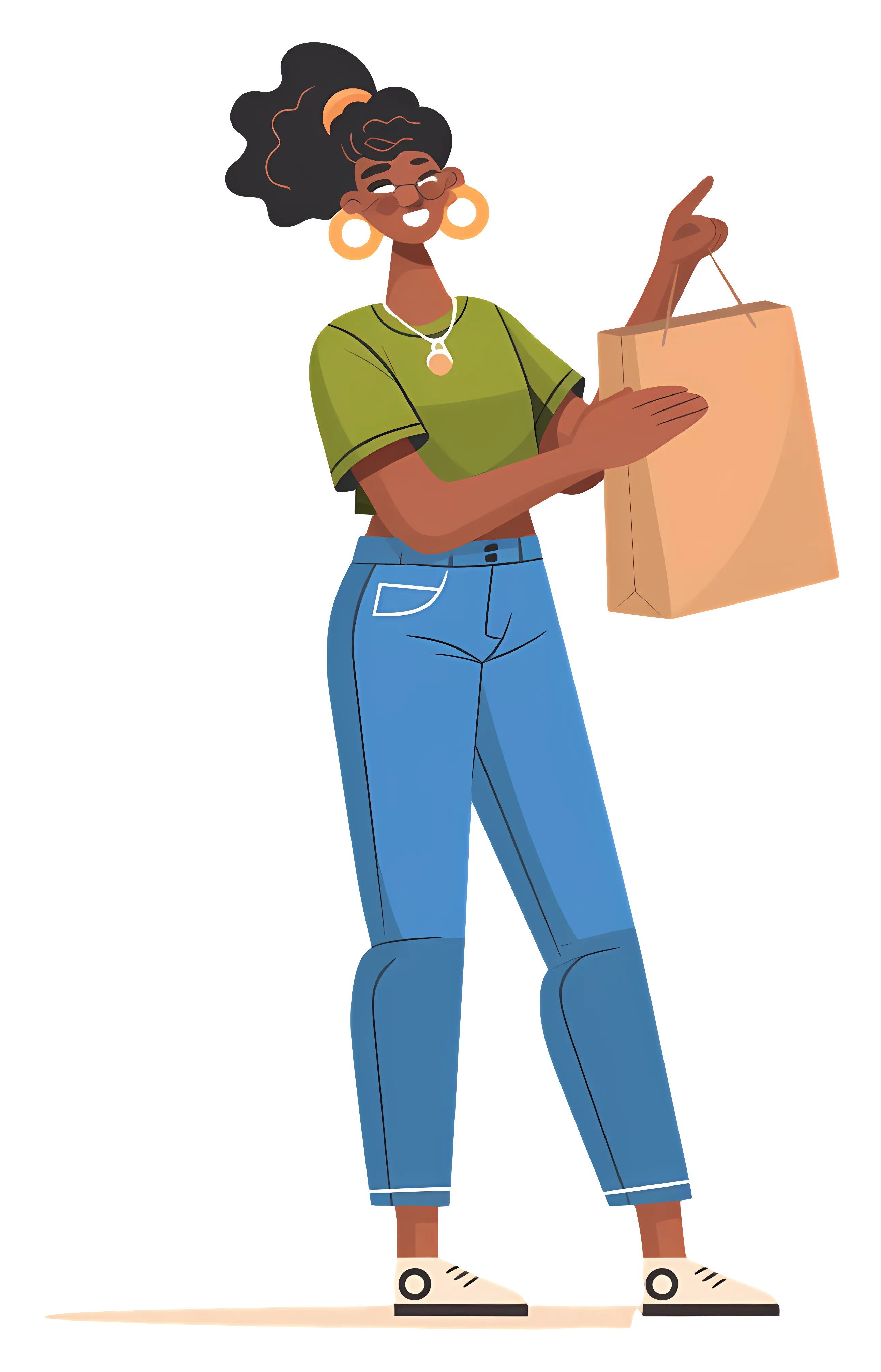 Shopping Woman Cartoon Illustration