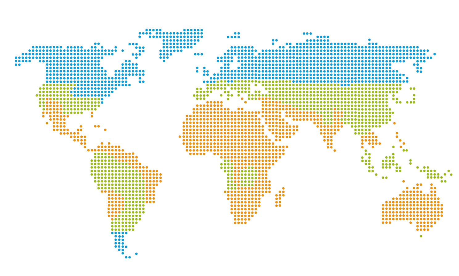 Dotted Colorful World Map Illustration