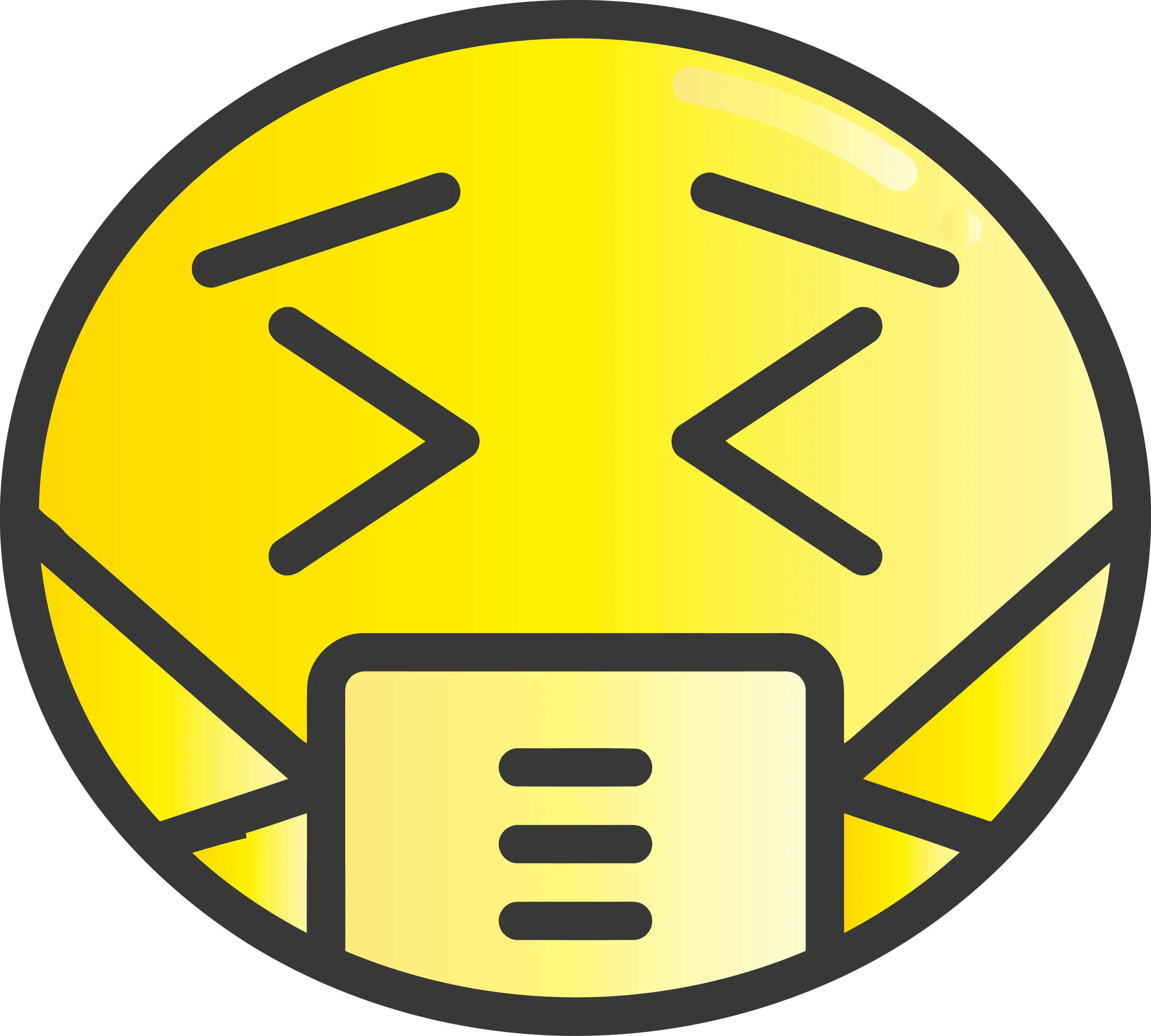Funny Yellow Emoji with Mask Illustration