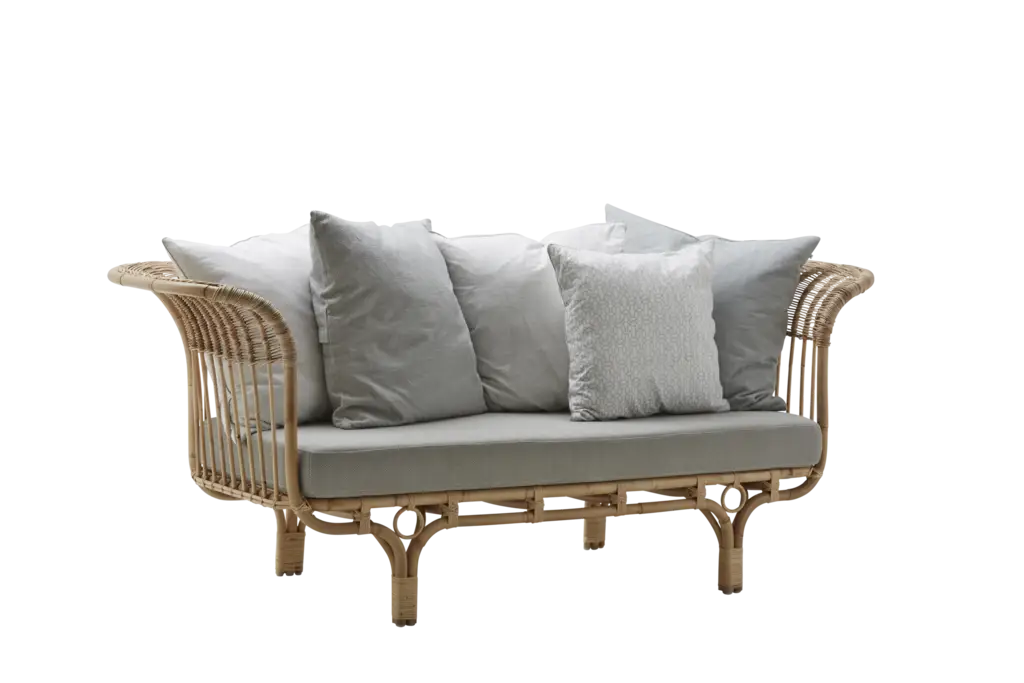Wicker Sofa with Cushions for Indoor Relaxation