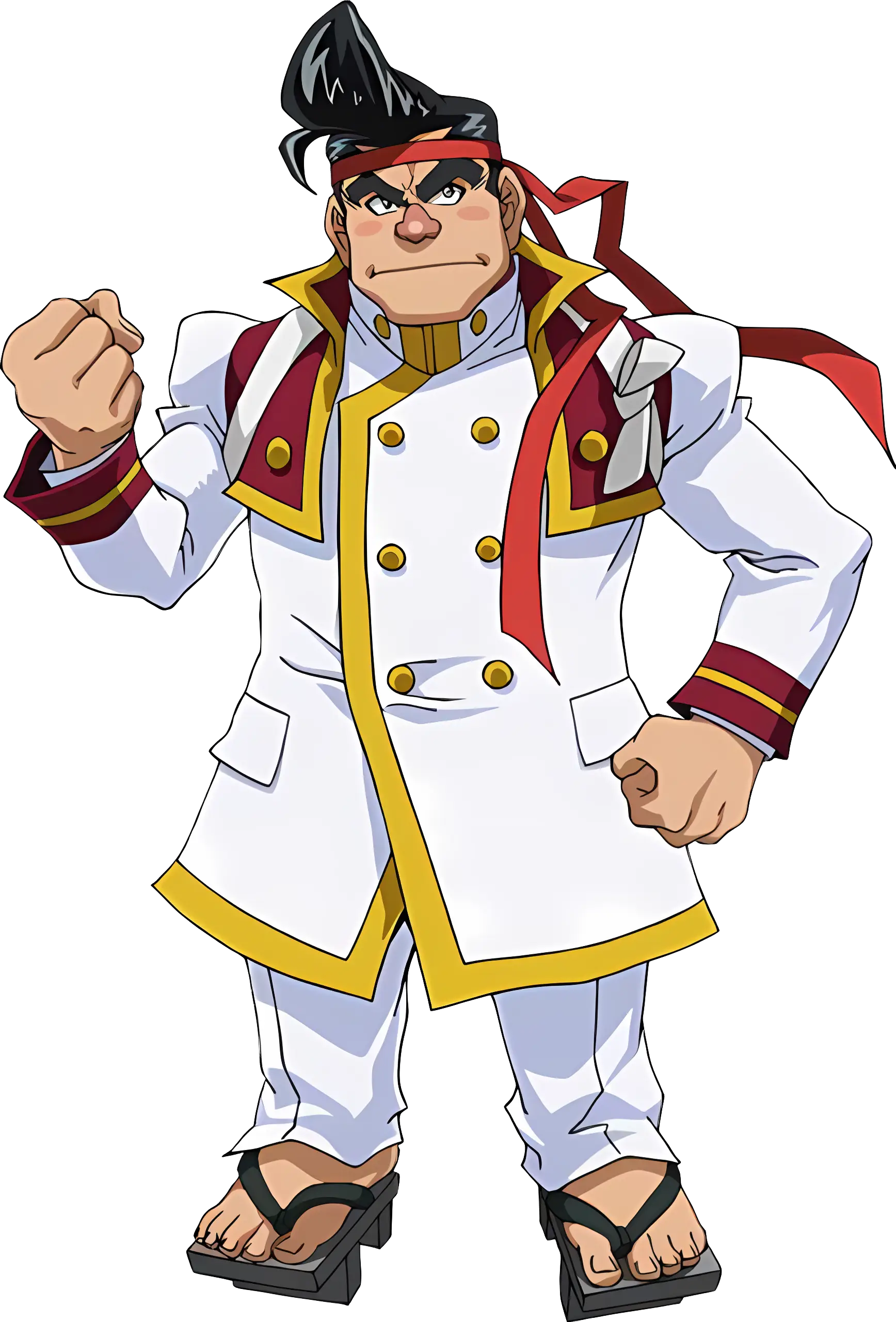Confident Man in White Uniform