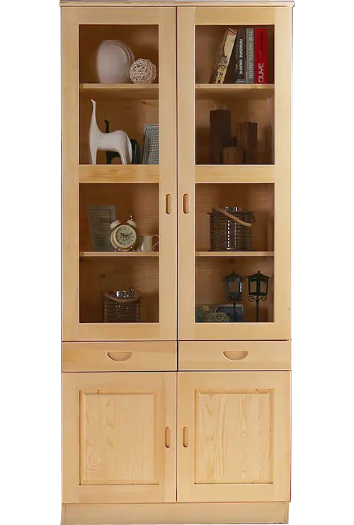 Wooden Cabinet with Glass Doors