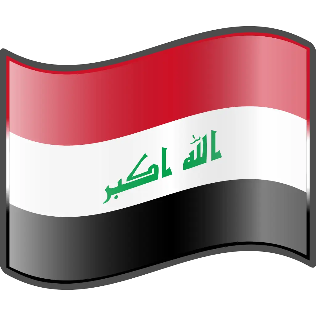 Iraq Flag in National Colors