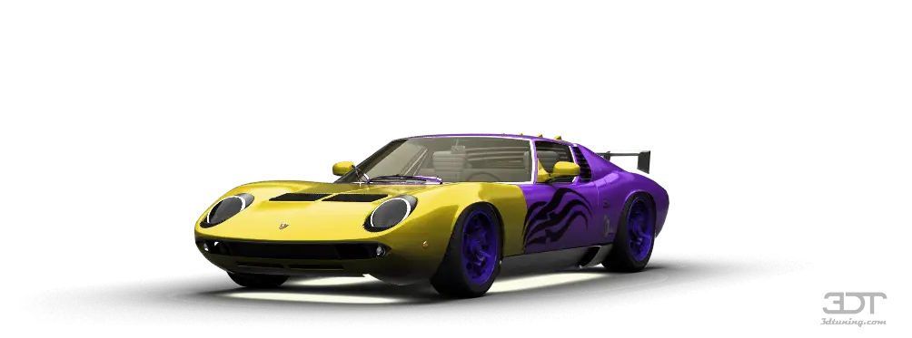 Yellow and Purple Sports Car with Unique Design