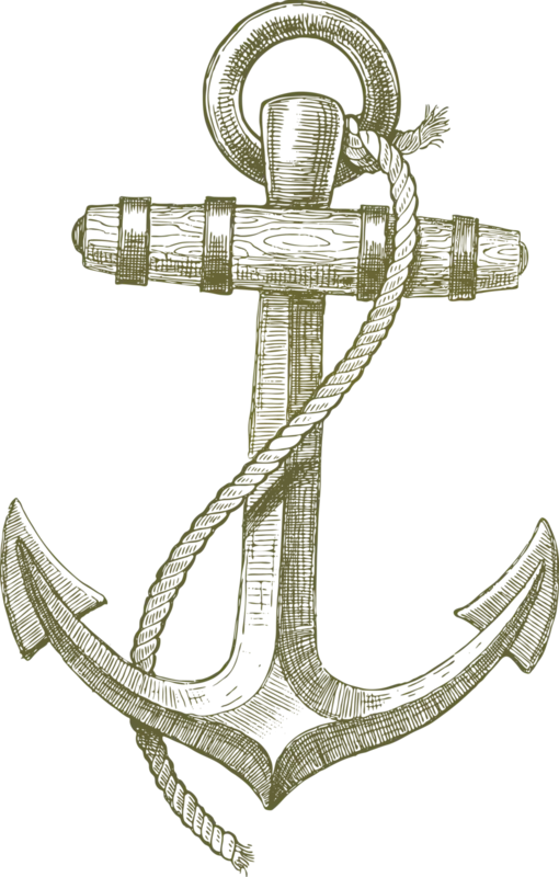 Vintage Wooden Anchor with Rope Detail