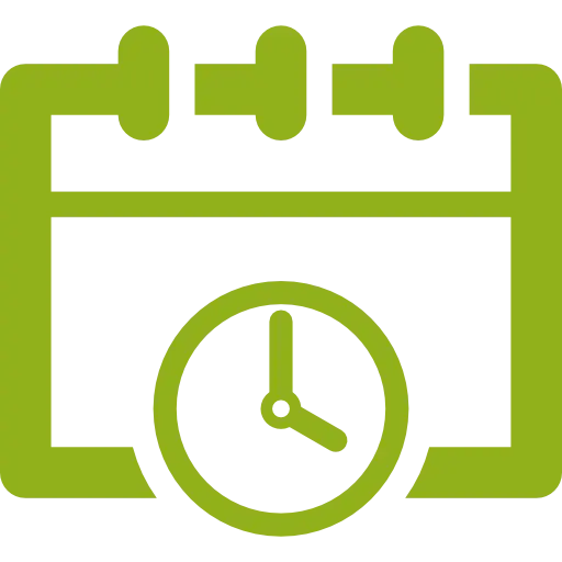 Green Calendar and Clock Icon