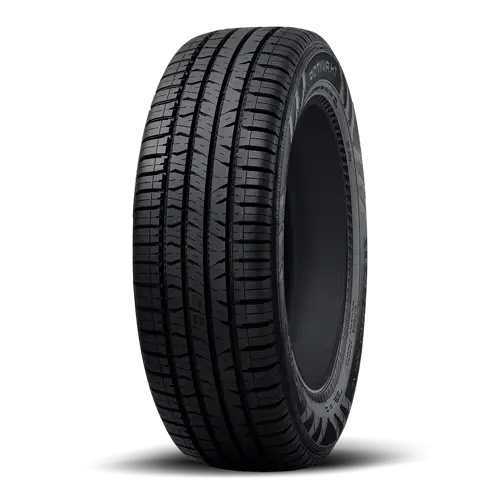Black Car Tire with Tread Design