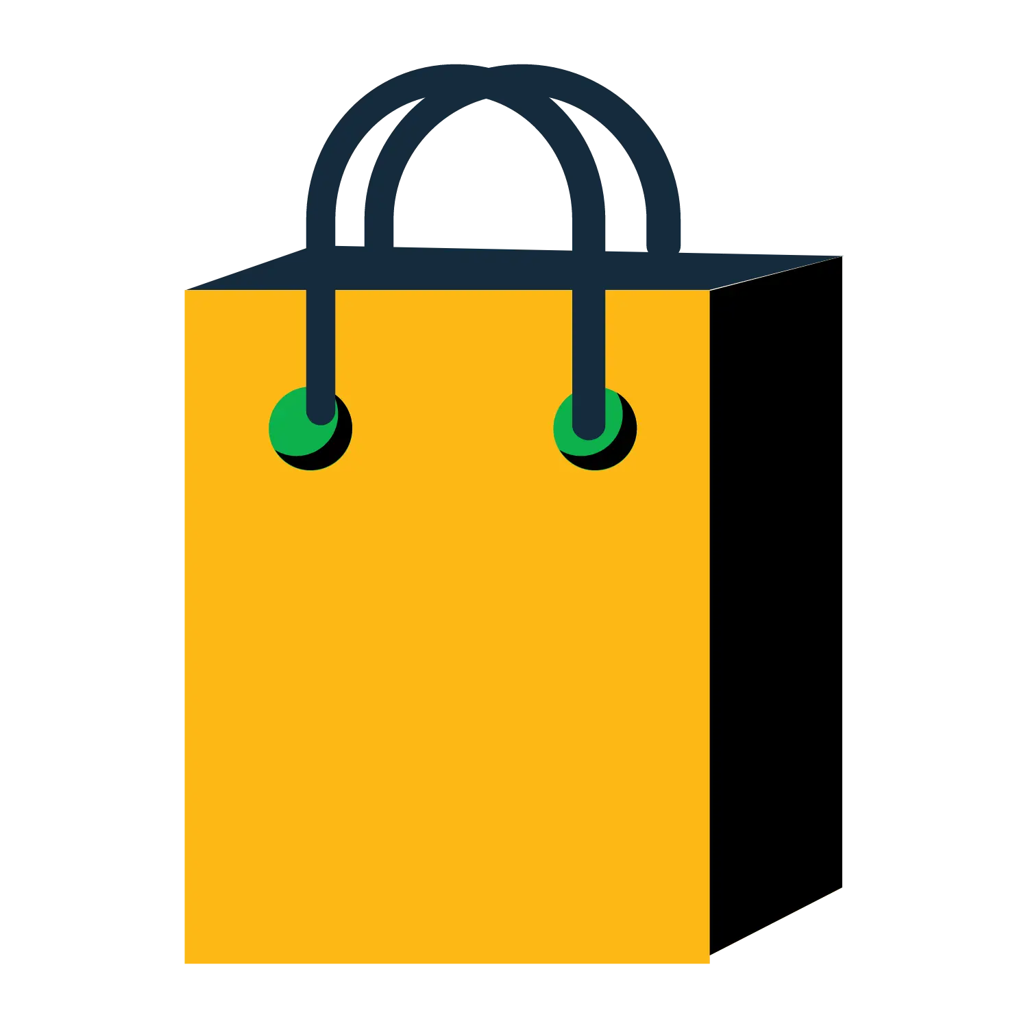 Yellow Shopping Bag Cartoon Illustration