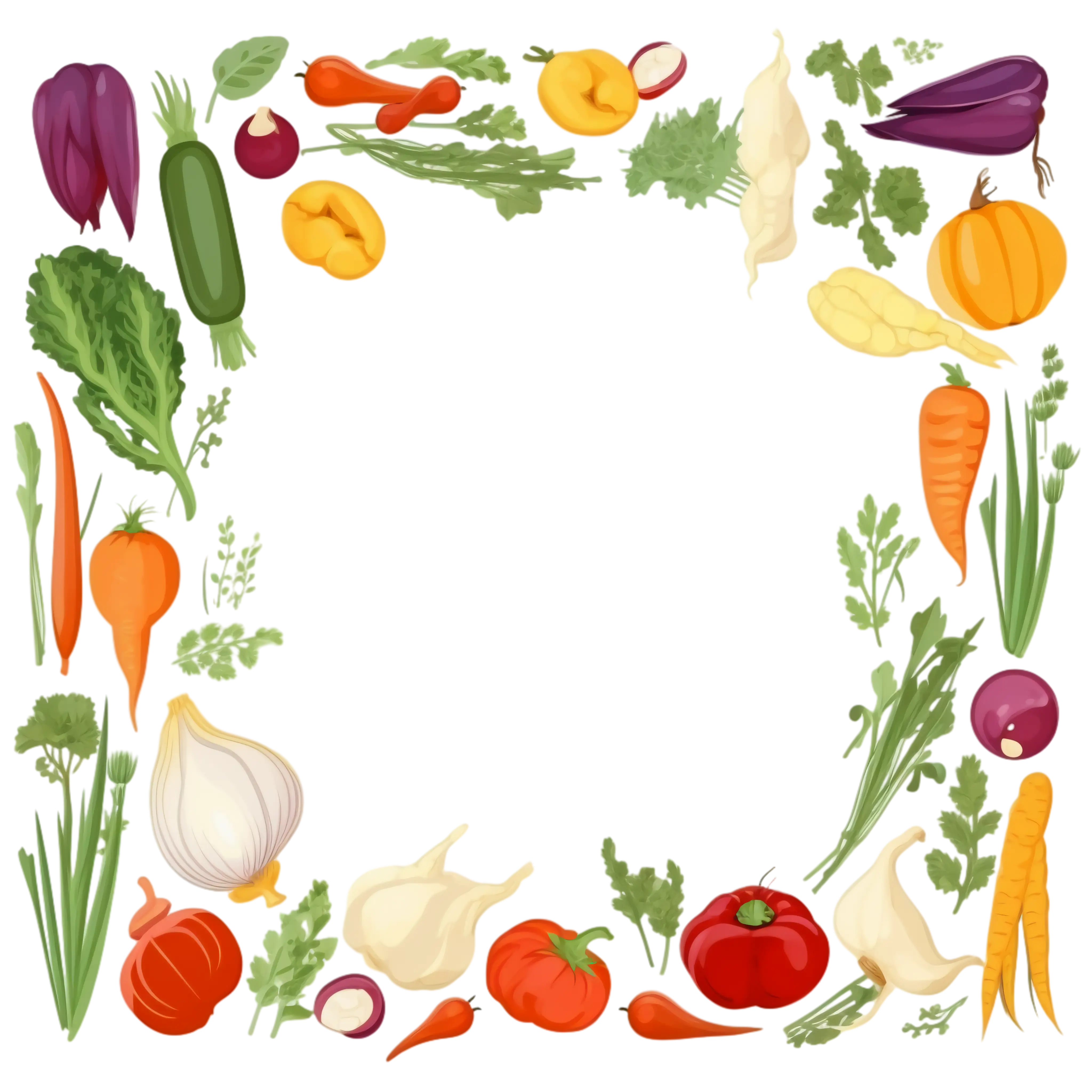 Beautiful Frame Made of Fresh Vegetables