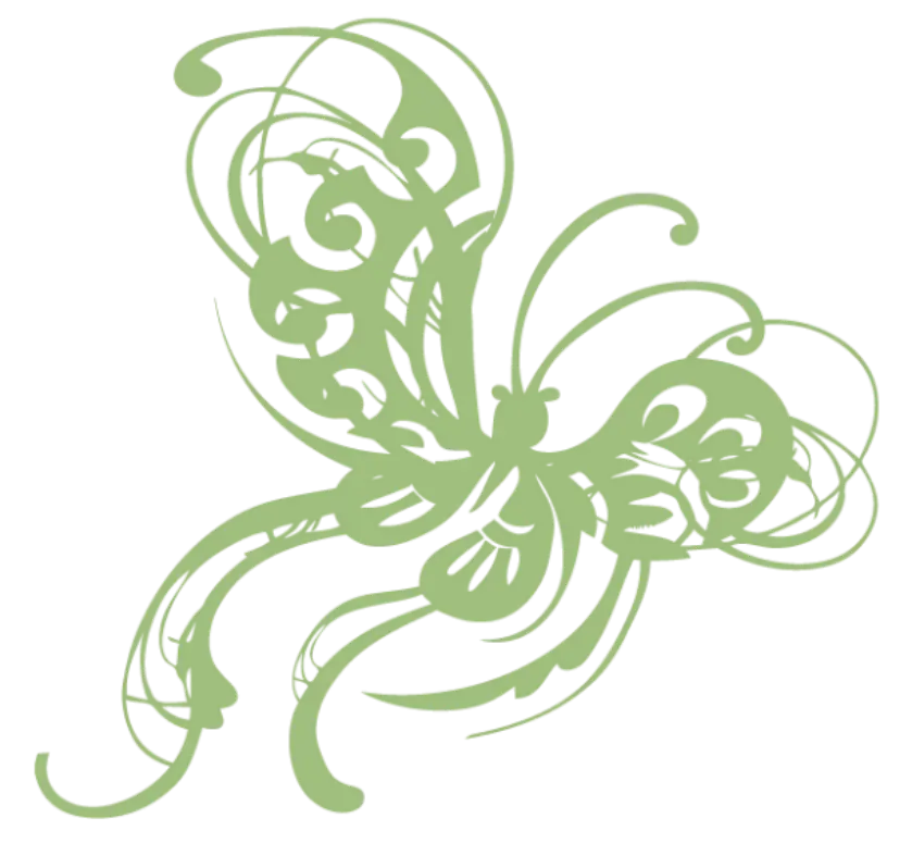 Green Ornamental Butterfly Illustration