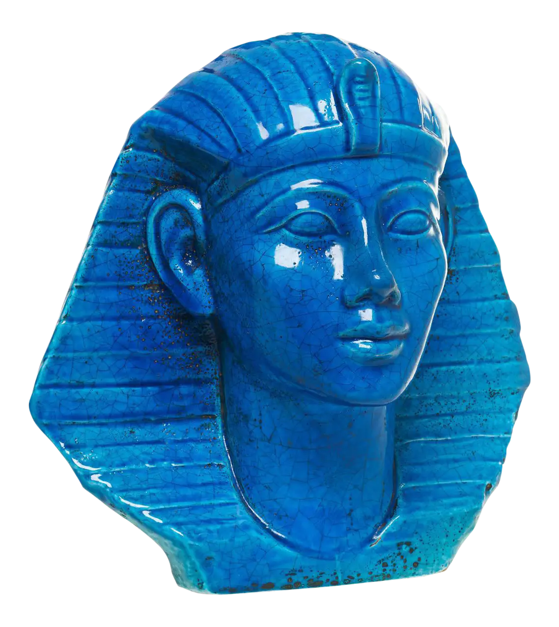 Blue Pharaoh Bust Statue