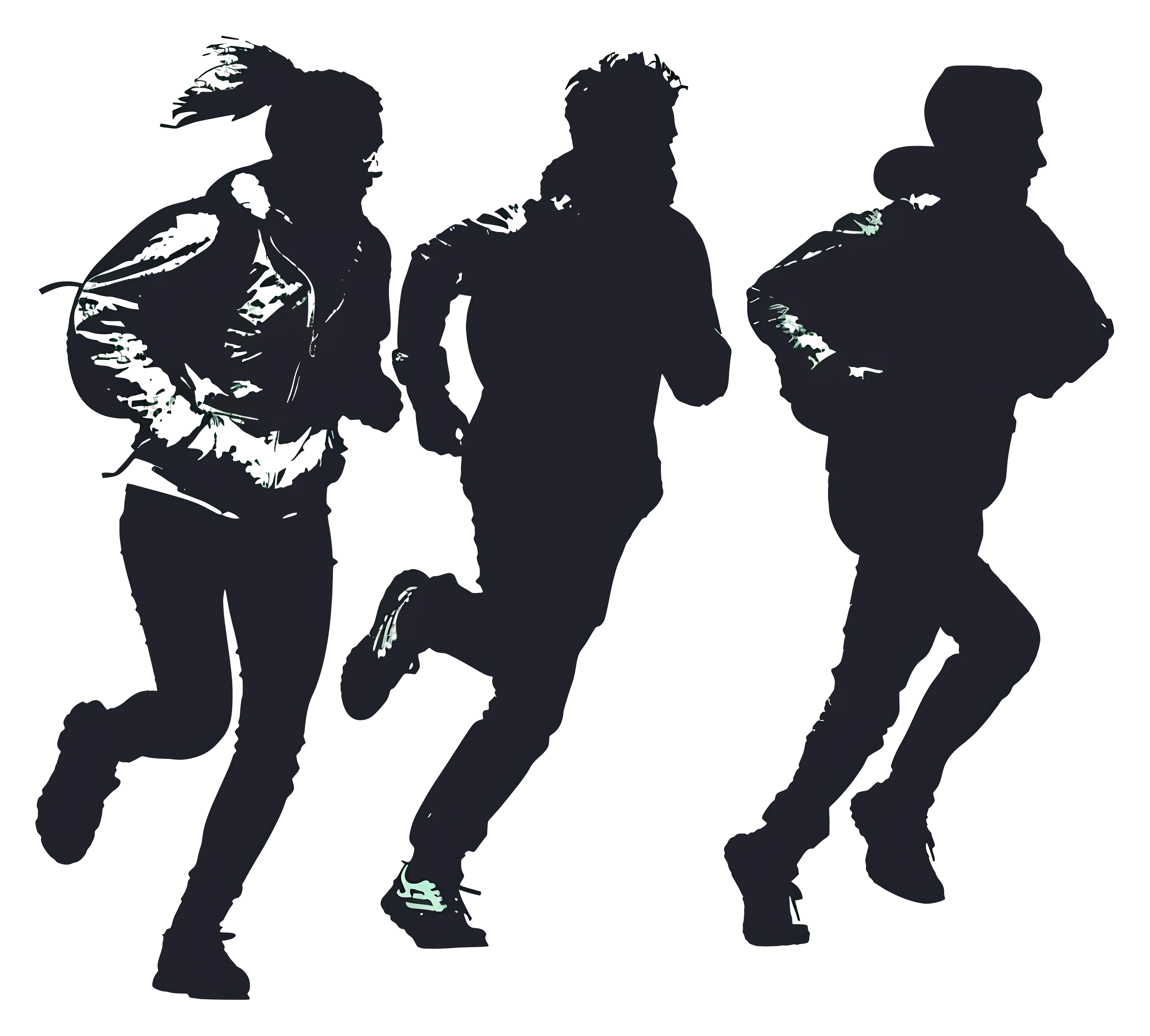 Runners Silhouettes Depicting Fitness Activity