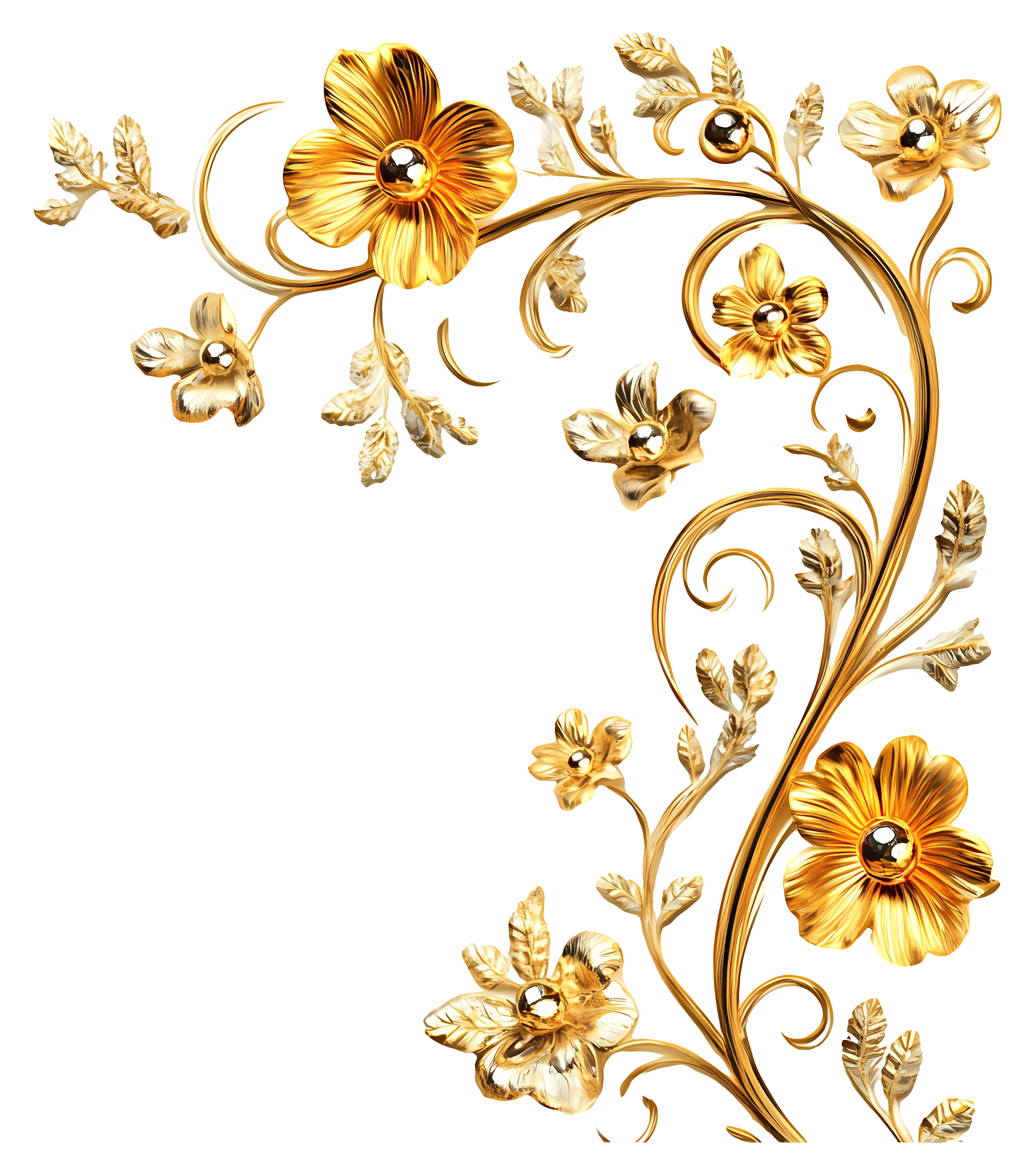 Golden Floral Decorative Pattern