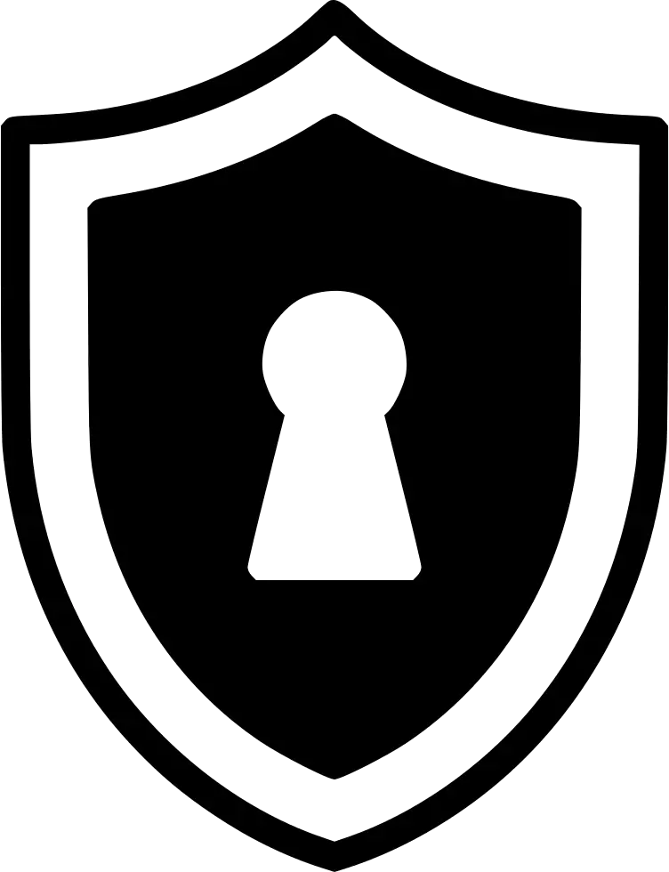 Shield with Keyhole Icon for Security