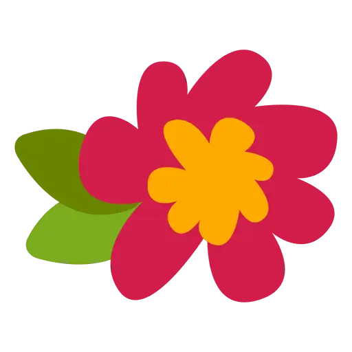 Simple Red Cartoon Flower Illustration