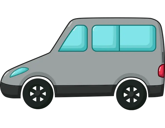 Grey Cartoon Car Illustration