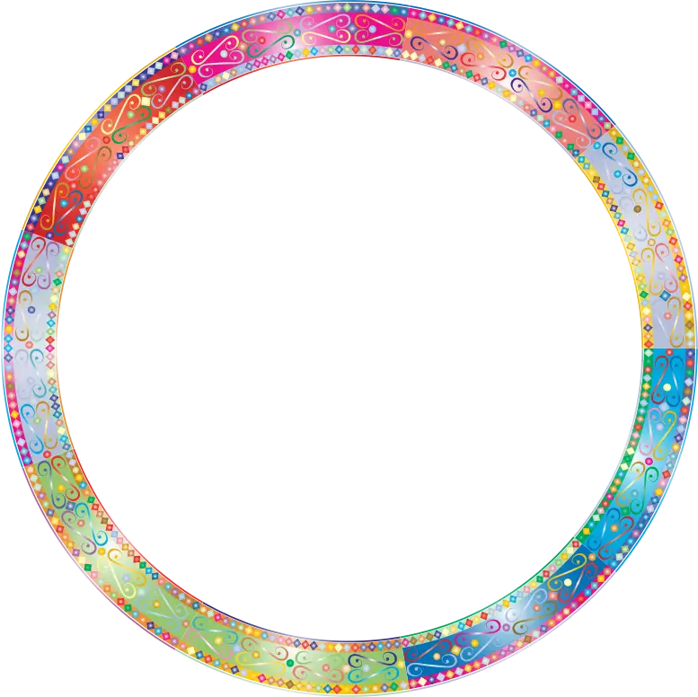 Vibrant Colorful Circular Frame with Patterns