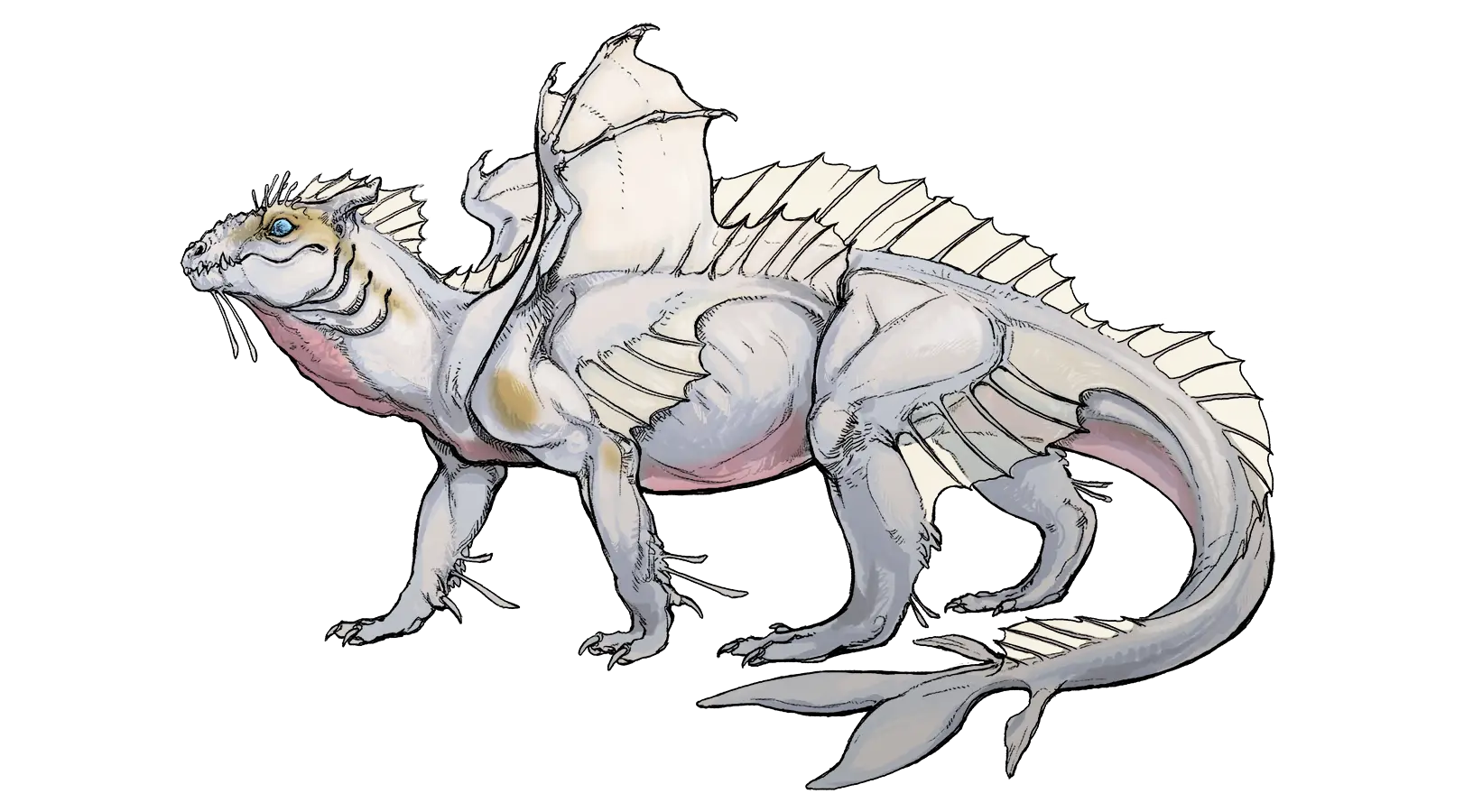 White Dragon Fantasy Illustration