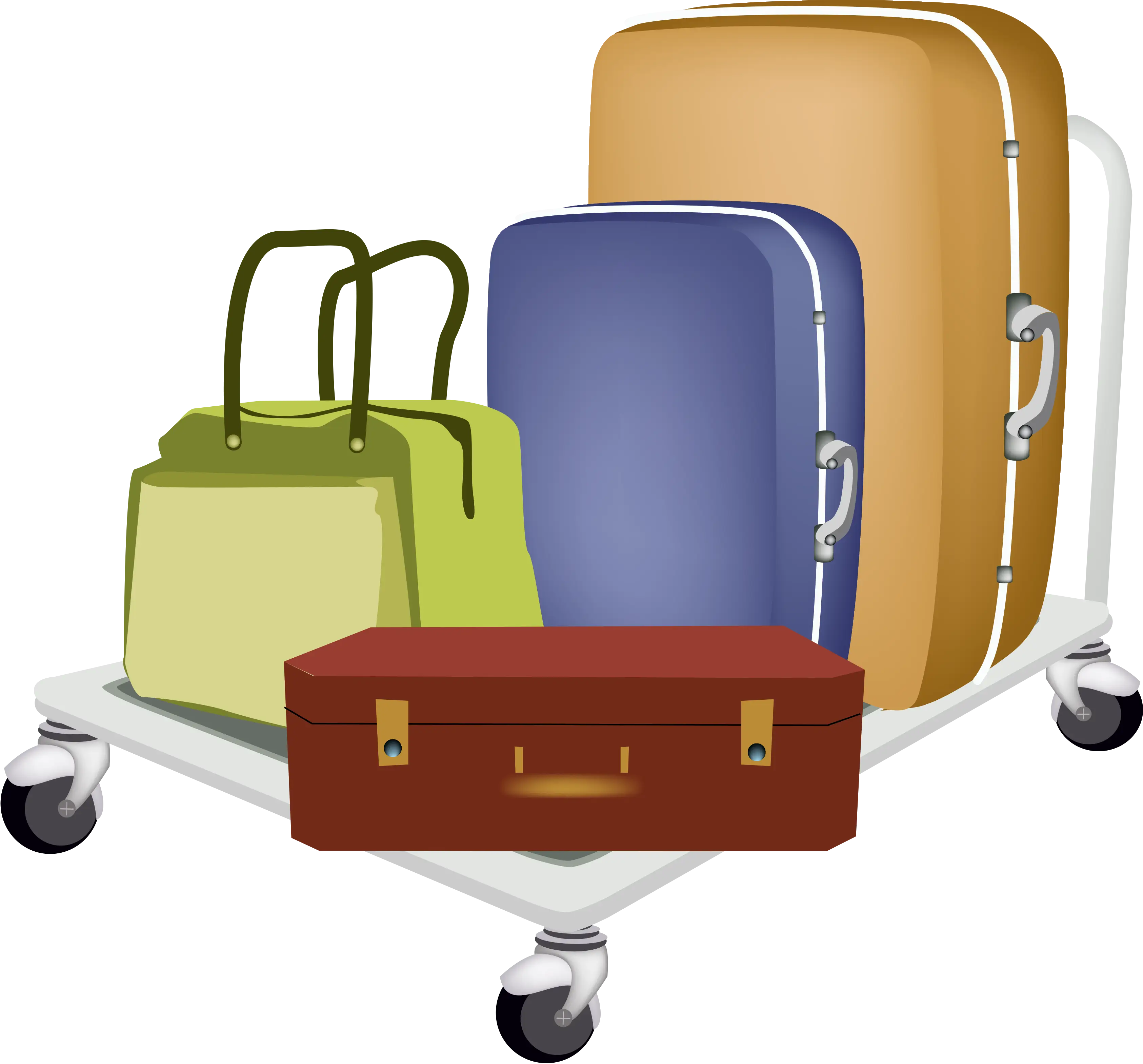 Luggage on Cart Illustration