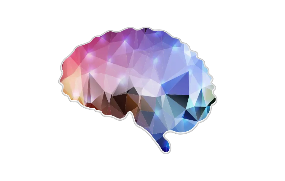 Polygonal Brain Illustration for Technology