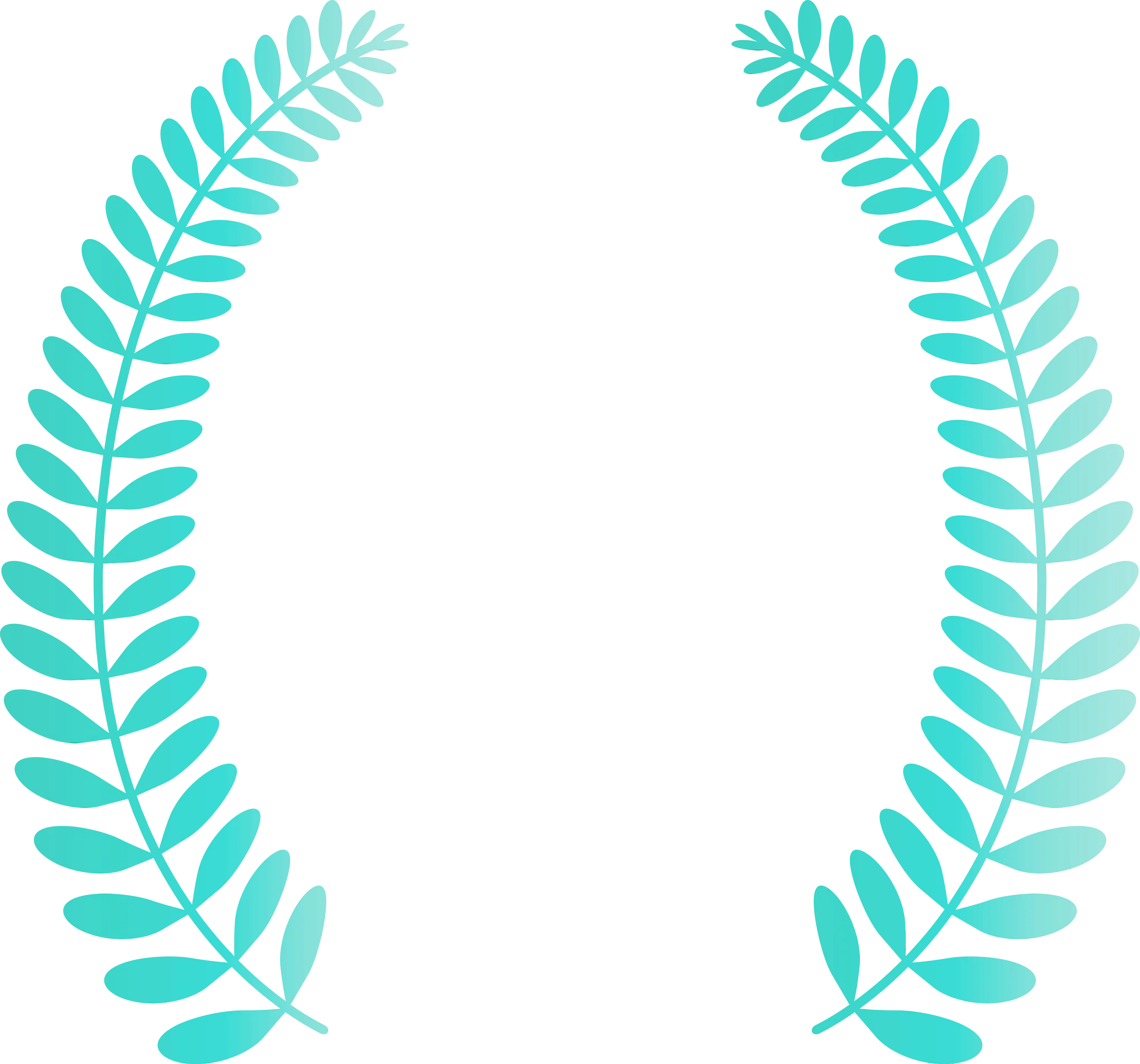 Teal Leaf Branches Decorative Graphic